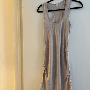 James Perse Gray Striped Midi Dress